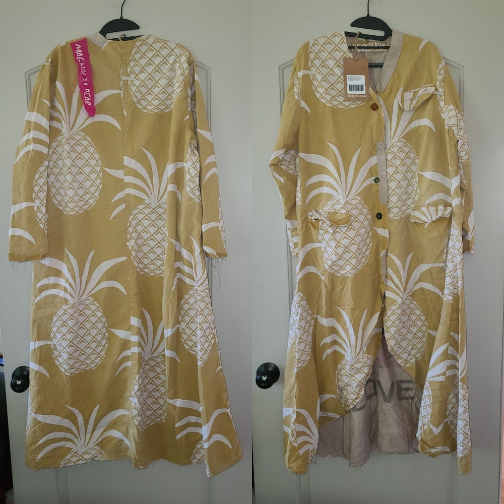 New Magnolia Pearl Emery Pineapple Coat Beverly OS trenchcoat artist smock surf - Picture 16 of 17